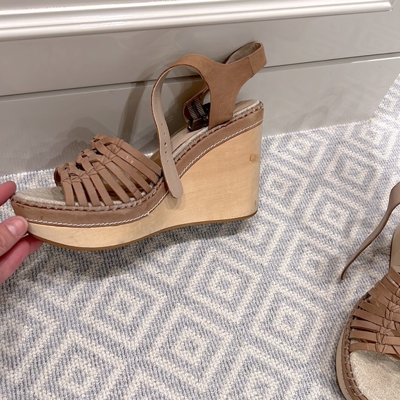 Dolce vita blush leather platform sandals wedges - Picture 2 of 5